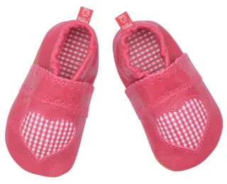 Anna und Paul Leder-Krabbelschuh Sweetheart mit Ledersohle L-22 shiny rose