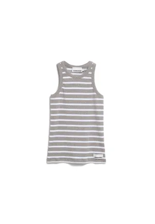 Armedangels - KANITAA STRIPE TOP silver melange-white - Gr. - XS