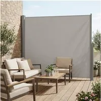 SONGMICS Seitenmarkise ausziehbar, Sichtschutz, balkon terrasse, Windschutz (Sonnenschutz, inkl. Zubehörpaket & Anleitung) Balkon, mitgelieferte Bodenhalterung