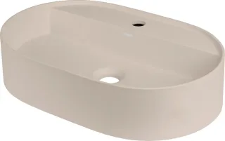 Neuesbad Serie 600 Aufsatzwaschtisch mit Hahnloch, beige, 550x350mm NB1DECQS_5U6B1