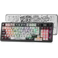 Redragon K719 Mechanische Tastatur, RGB, 2,4 GHz/BT/kabelgebunden Gaming-Tastatur (Litsea-Schalter, Graffiti, mit Bedienfeld)