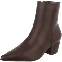 Ital-Design Damen Stiefelette spitz mit Blockabsatz und Reißverschluss Westernstiefelette (91742491) Blockabsatz Stiefeletten in Braun