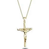 Elli Kette mit Anhänger Kreuz Jesus Kruzifix Schmuck Geschenk 925 Silber, Kreuz