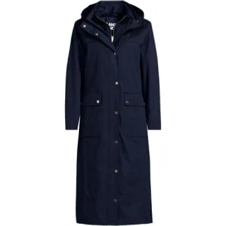Wasserdichter Isolierter Mantel mit Stepp-Einsatz für Damen, Damen, size: regular, Blau, Baumwolle/Polyester/Nylon, by Lands' End