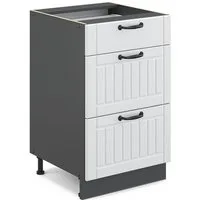 Vicco Unterschrank Fame-Line, Weiß Landhaus/Anthrazit, 50 cm ohne Arbeitsplatte (1-St)