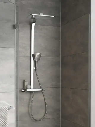 HSK Shower-Set AquaTray Thermostat mit Schwall, mit Glasablage 1006420