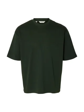 SELECTED MEN - SLHLOOSEOSCAR SS O-NECK TEE NOOS deep forest - Gr. - L