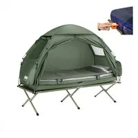 SoBuy Feldbett OGS32, Vorzelt Wasserdichtes Campingbett Campingliege Familienzelt Feldbett mit Zelt 1/2 Personen 7in1 Wurfzelt mit Luftpumpe,Campingzelt
