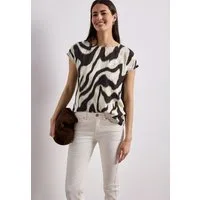 STREET ONE Shirttop Sommershirt mit Front im Animal-Look