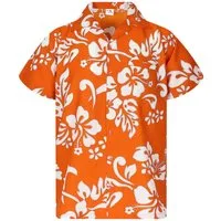 King Kameha Hawaiihemd "Hibiscus" Funky Hawaii-Hemd Herren Kurzarm Front-Tasche Stylish