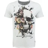 Key Largo T-Shirt T-Shirt Rising Skull Totenkopf Print Motiv vintage Look MT00607 Rundhalsauschnitt bedruckt kurzarm slim fit