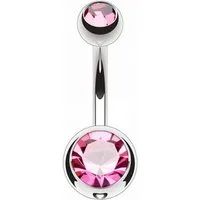 Taffstyle Bauchnabelpiercing mit Kristall Titan G23 Schmuck Banane Stecker Damen Bauchpiercing (Gebogenes Banabel aus Titan G23 Piercing mit Kristallsteinen in vielen Farben), Banane Stecker Silber Piercing Schmuck Stecker