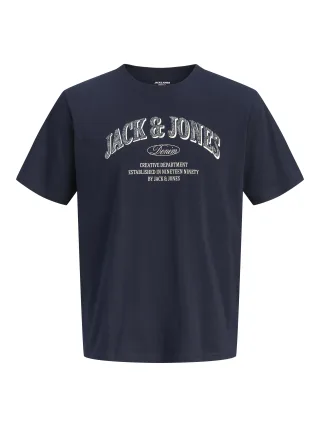 JACK&JONES - JJEDENVER LOGO TEE SS O-NECK SN Navy Blazer - Gr. - XS