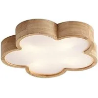 Qazqa Deckenleuchte Lucille, ohne Leuchtmittel, E27, Braun, Für Kinder, Holz, 4-flammig