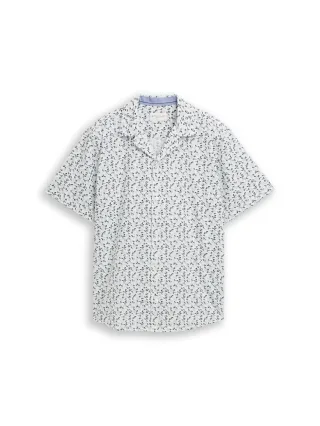 Tom Tailor - Regular Fit Resort Hemd mit Muster blue small lemon design - Gr. - XXL