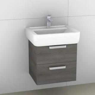 Artiqua 413 Waschtischunterschrank für Renova Plan 222256, 222257 Graphit Struktur quer, 413-WU2L-K5 413-WU2L-K53-7070-401