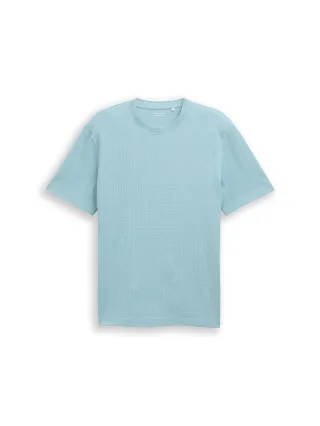 Tom Tailor - T-Shirt mit Waffelstruktur tourmaline - Gr. - XXL