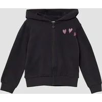 s.Oliver Sweatjacke Sweatshirt Jacke Kuschelige Sweatjacke mit glitzerndem Rückenprint