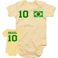 Blondie & Brownie Strampler Brasilien Kinder Baby Sport Trikot Body Fussball Weltmeister WM Copa