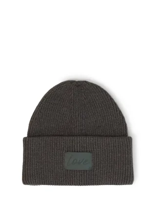Tom Tailor - Beanie Mütze mit Badge dark olive melange - Gr. - OS