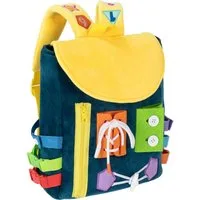 keystar Kinderrucksack Kleinkindrucksack mit Schnallen und Lernspielzeug zur (Förderung feinmotorischer Fähigkeiten und grundlegender Lebenskompetenzen -, Kinderfreundliches Plüsch Material, Nummern zählen lernen), ab Kleinkinder für 18 Monate - masc