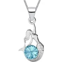Goldene Hufeisen Kette mit Anhänger Meerjungfrau Mädchen Anhänger Kette 925 Silber mit Kristall (2-tlg, inkl. Etui)