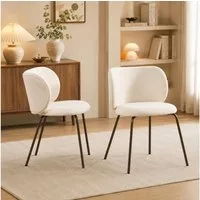 LIVIHOME Esszimmerstuhl CHENILLE (Set, 2 St), Ergonomische Rückenlehne mit weichem Chenille-Bezug