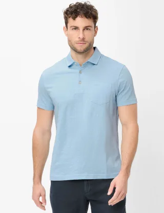 Brax Herren Polo Style PAVO sky, hellblau, Gr. 5XL
