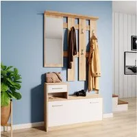 Vicco Garderoben-Set Billy, Sonoma/Weiß, 100 x 111.6 cm, (2-St)