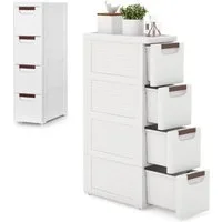BlingBin Beistellwagen Schmaler Nischenschrank auf Rollen Rollschrank mit 4/5 Schubladen, (1er Set, 1 St., 42 x 19 x 74 cm), Nischenwagen Nischenregal Apothekerschrank Badezimmerschrank