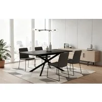 B&D home Esstisch LARS, Metallgestell schwarz oder weiß, ausziehbar 120-160cm, 4-6 Personen