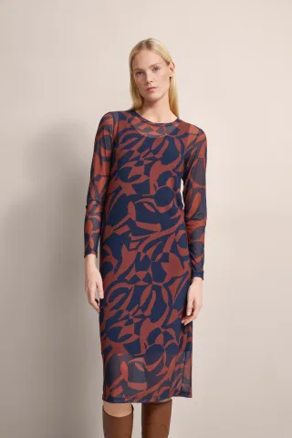 Bugatti Damen Kleid mit Rundhalsausschnitt