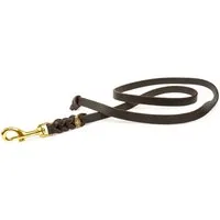 CopcoPet Hundeleine Lederleine ohne Handschlaufe Messing Braun 1 m x 8 mm, Leder