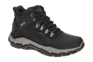 Skechers 205337 BLK SANTORO - RELIC Mid Cut Sneaker Schwarz Echtleder Synthetik