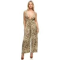 Worldclassca Jumpsuit Worldclassca Jumpsuit mit Gürtel Pleated Leo Overalls Ärmellos Sommer ANIMAL PRINT - LEOPARD LOOK