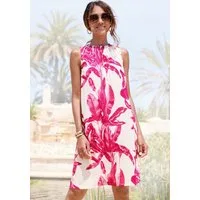 LASCANA Druckkleid mit sommerlichem Allover-Print aus Webware modisches Sommerkleid, lockere Strandkleid, Kleid in lockerer Form