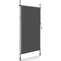 Clanmacy Senkrechtmarkise Klemmmarkise Außenrollo Balkon Sichtschutz Sonnenschutz mit Handkurbel ohne Bohren, mit Handkurbel, 120/150/200 x 270 cm