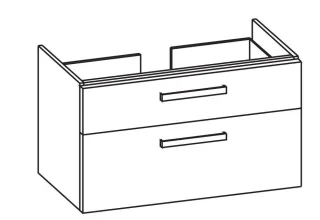 Artiqua 413 Waschtischunterschrank für iCon 124090, 124093 Graphit Struktur quer, 413-WU2L-3-K13-707 413-WU2L-3-K13-7070-401
