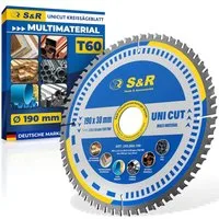 S&R Kreissägeblatt (Einzelsägeblatt, + Reduzierringe auf 25,4 und 20mm), Professionelles Multimaterial-Sägeblatt mit Spezialzahnung