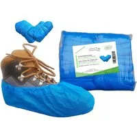 varivendo Schuhüberzieher 100x Überziehschuh, Polyethylen, 40µ, blau, geprägt, Farbe: BLAU (Set, 100-St., Überziehschuh) Schutzschuhe OP-Schuhe Schuhüberzüge Einwegüberschuhe
