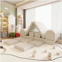 HOME DELUXE Kindersofa Spielsofa LIV inkl. Stapelsteine, Unendliche Kombinationsmöglichkeiten, Modulares Spielsofa, Platzsparend, Cord Sofa, Kindgerechtes Sofa