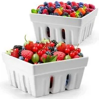 MiaMio Obstschale Beerenkorb mit Abtropffunktion, Keramik, (Set, 2-tlg)