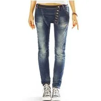 be styled Low-rise-Jeans Slim fit Hüftjeans mit asymmetrischer Knopfleiste - Damen - j15L mit Stretch-Anteil