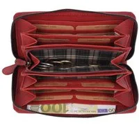 Benthill Geldbörse Groß Echt Leder XL Portemonnaie RFID viele Kartenfächer Reißverschluss, RFID-Schutz Kartenfächer Münzfach Reißverschlussfach