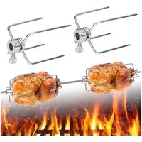 FIVMEN Fleischgabel Fleischnadeln Edelstahl Fleischklammer Grillspieß Grill für Drehspieß, Multifunktionale Klammern für Grillspieß 2 Stück per Set