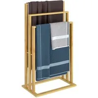 Casaria Handtuchständer, Freistehend Bambus Holz Handtuchhalter Ohne Bohren Badezimmer Ablage