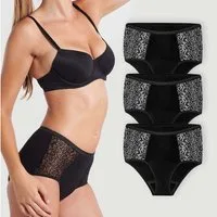siegmund care Inkontinenz-Pants Damen Hipster mit Spitze seitlich, 60 ml in 24 Stunden, M Gr., 3-St.