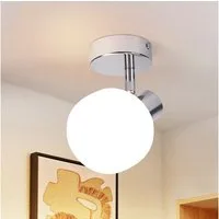 Nettlife Deckenstrahler Schwarz/Weiß E14 Innen Vintage Glas Lampenschirm Spotleuchte, ohne Leuchtmittel, Morden Spotleuchte für Schlafzimmer Wohnzimmer