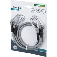 Windhager Seilhaken Expanderseil inkl. Karabinerhaken, 2 Stk., elastisches Spannseil, (Packung, 2-St), zum Auf- und Abspannen von Sonnensegel, Gepäckspanner 70 cm