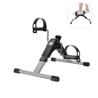 Bominfit Mini Folding Indoor Bike Pedals Exerciser Adjustable Resistance LED Display Compact Pedal Fitness Cycle Leg Wor